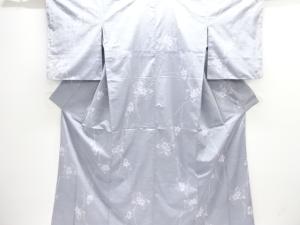 未使用品　花模様織り出し手織り節紬着物